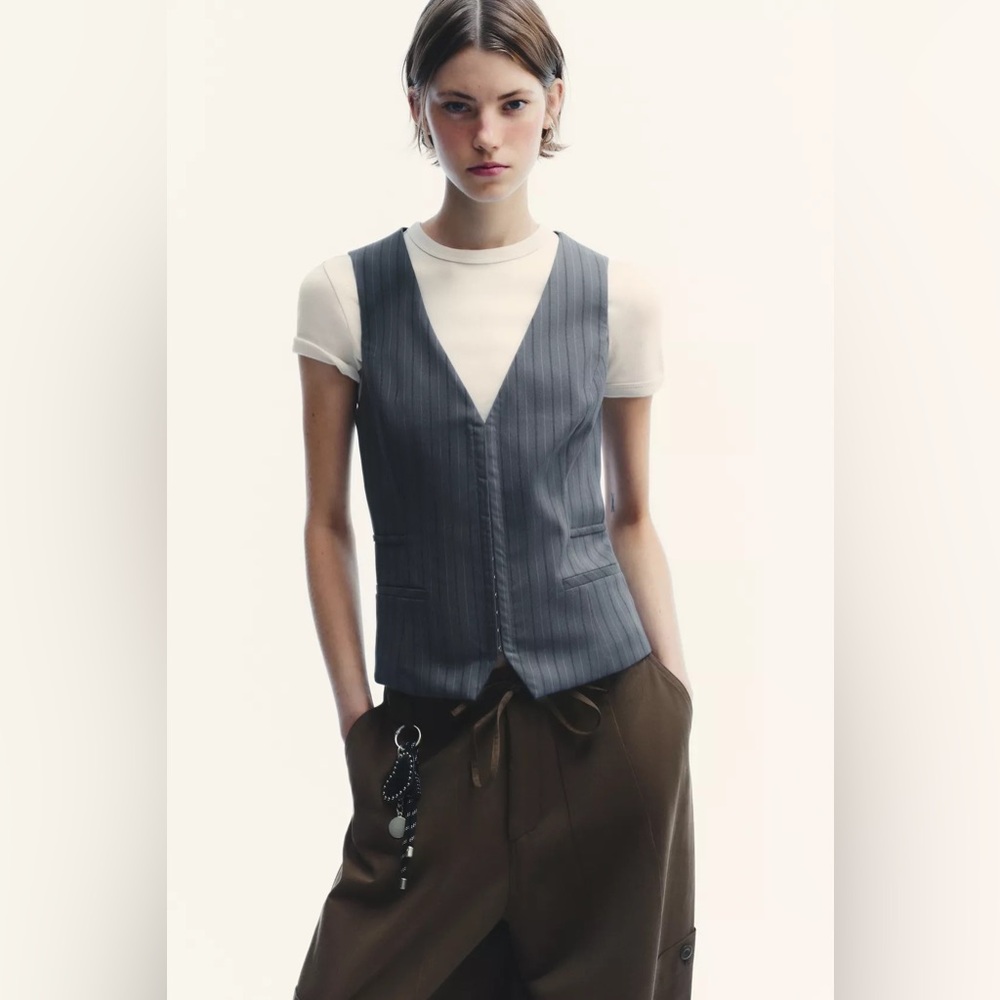 ZARA PINSTRIPE TOP VEST